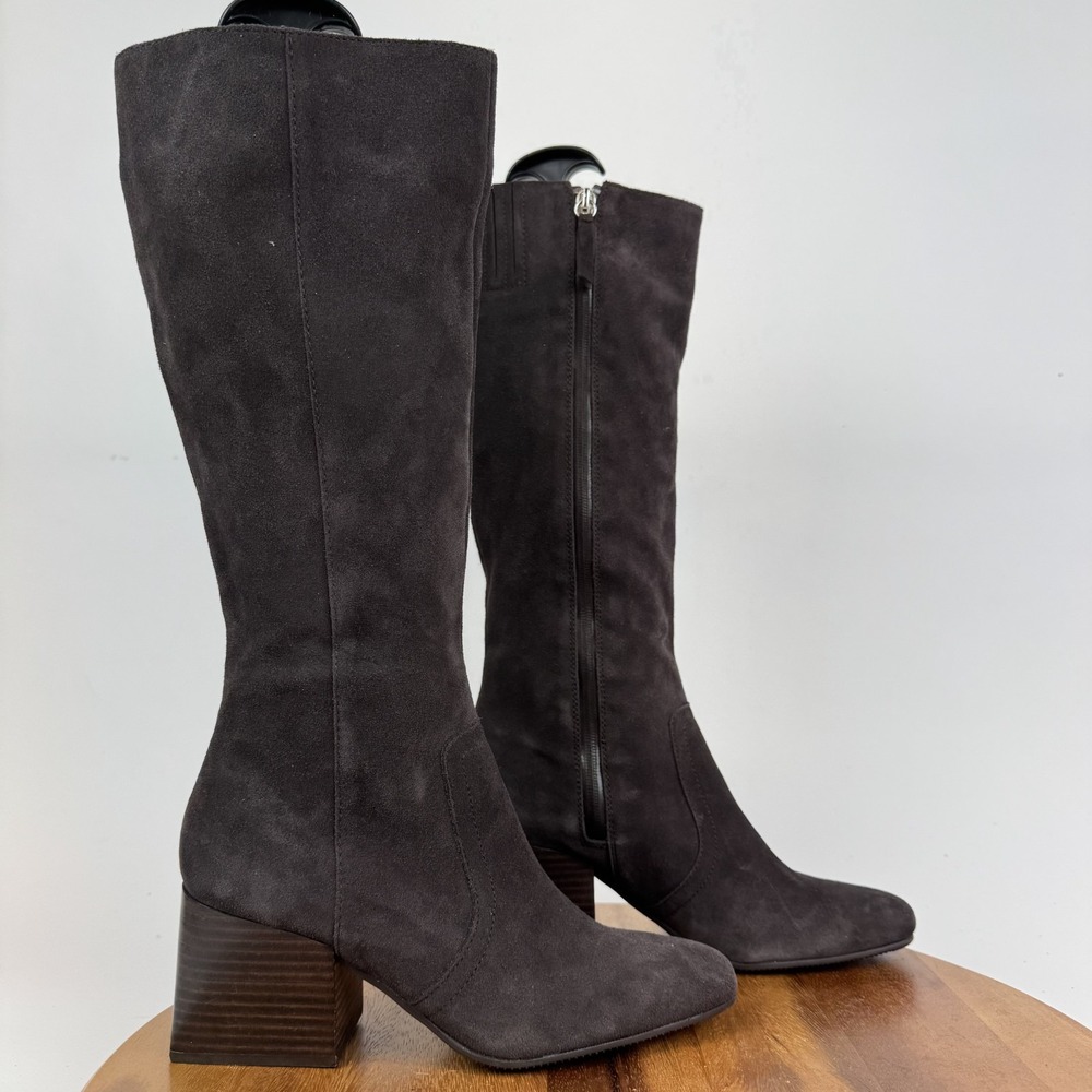 Womens Blondo Tessa Waterproof Brown Suede Tall Block Heel Boots Size 8.5 M EUC - Picture 1 of 9